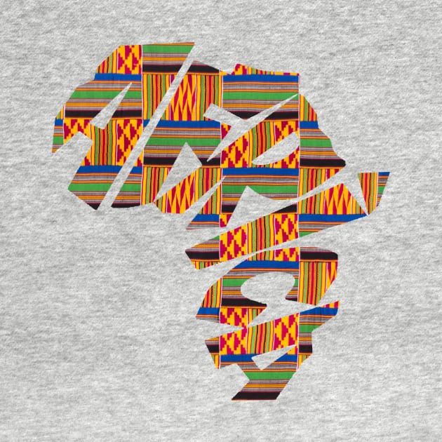 Africa Map with Kente Pattern, African Style by kentevibes